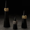 LINKED STUDS RING STERLING SILVER