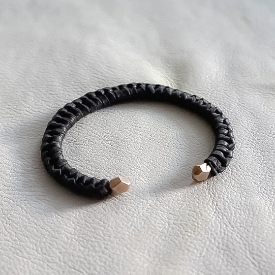 Double Rock Bracelet with leather