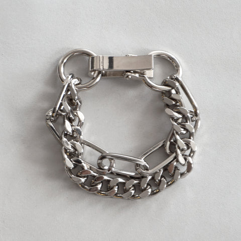 Chain Bracelet No.11 : Shiny Silver Brass