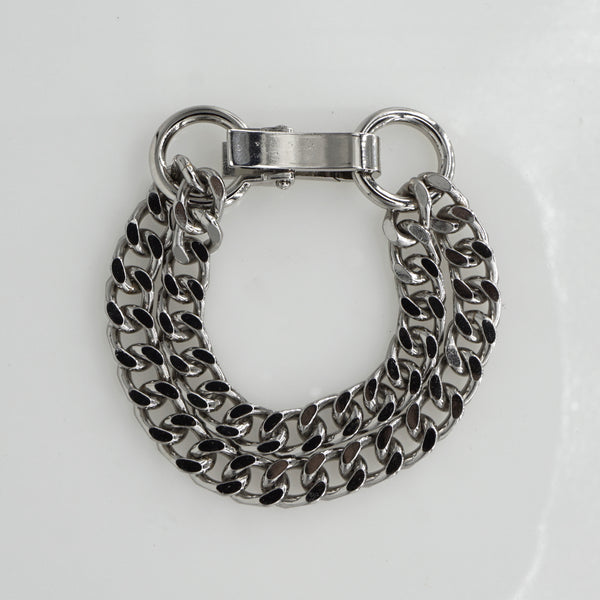 Chain Bracelet No.9 : Shiny Silver Brass