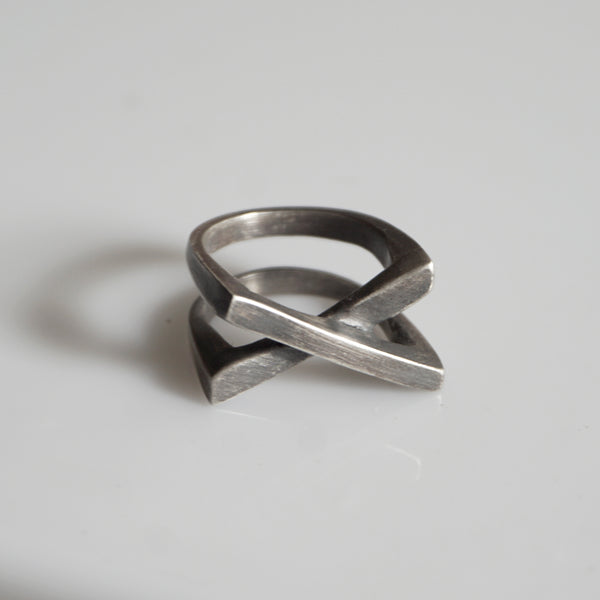 MALCOLM X RING - Oxidized Sterling Silver