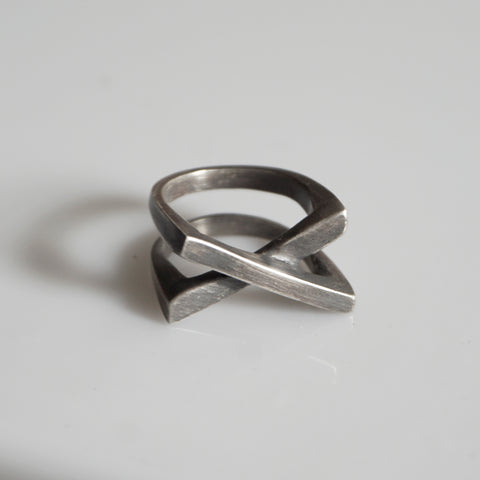 MALCOLM X RING - Oxidized Sterling Silver