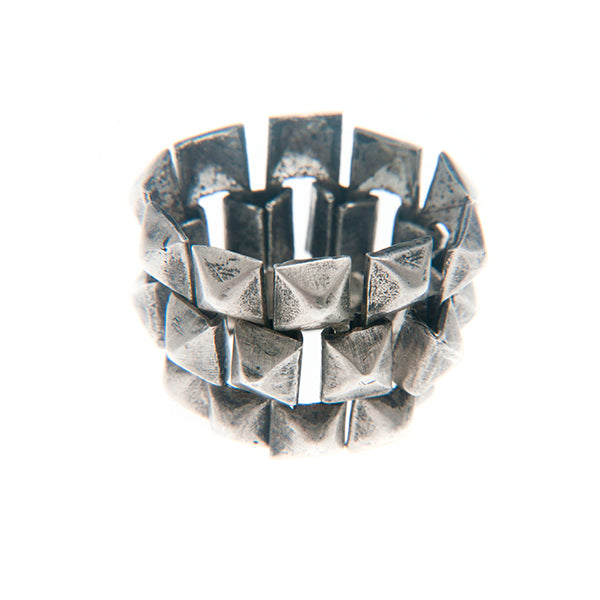 LINKED STUDS RING STERLING SILVER